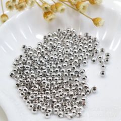 光面铜珠 铜镀18k 空心珠2-4mm 约6-8颗