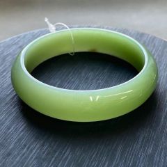 和田玉山料碧玉鸭蛋青粉青玉手镯玉镯(圈口57)