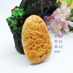 缅甸天然翡翠黄翡老矿高货玉石精工雕刻挂件吊坠