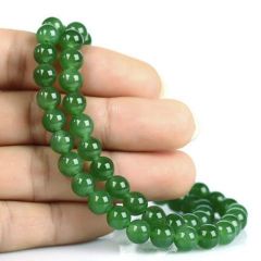 新疆和田玉菠菜绿碧玉佛珠男女款玉石项链（约10mm/条）
