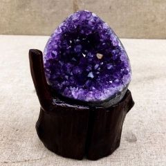 天然乌拉圭紫晶簇紫晶洞 约0.5kg 赠送底座
